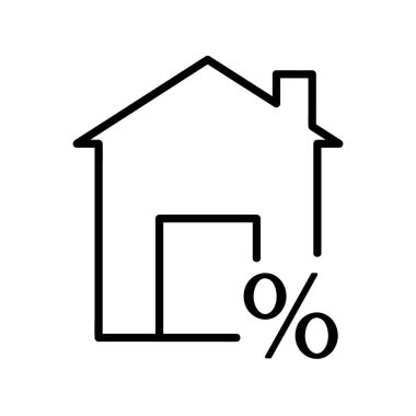 İndirim simgesi. Web için resim çekmeyi teklif et. Çizgi vuruş. Yüzdelik etiketi beyaz arkaplanda izole edildi. Taslak vektör eps10