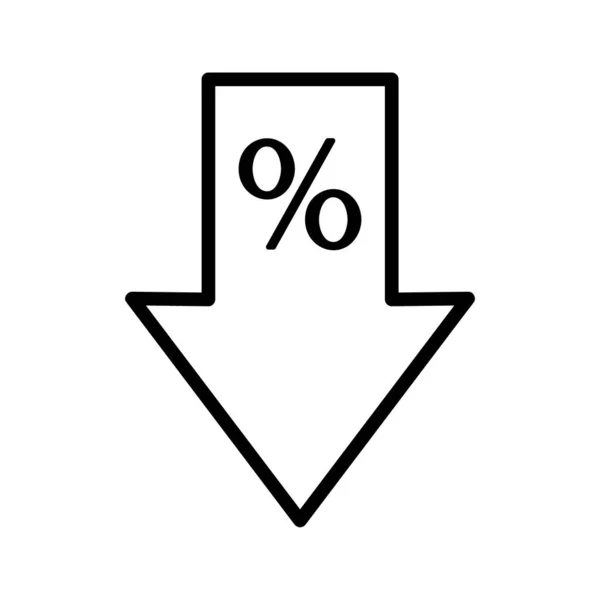 Rabatt Symbol Angebot Piktogramm Für Web Linienschlag Prozentsatz Tag Isoliert — Stockvektor