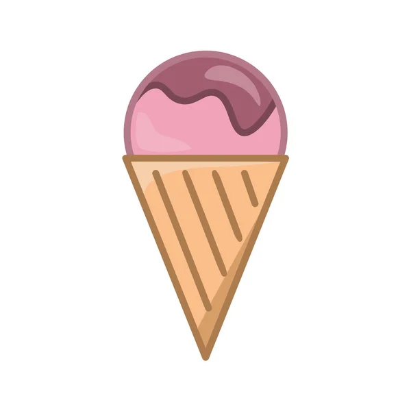 Ice Cream Icon Flat Pictogram Web Line Stroke Simple Symbol — Stock Vector