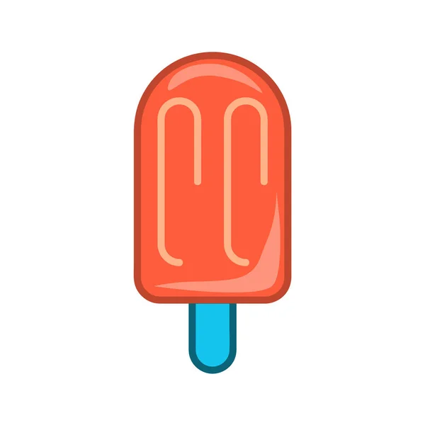 Ice Cream Icon Flat Pictogram Web Line Stroke Simple Symbol — Stock Vector