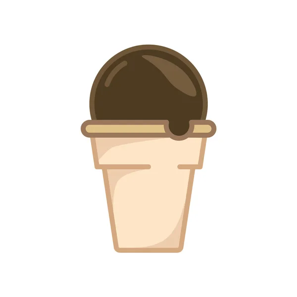 Icono Helado Pictograma Plano Para Web Carrera Línea Símbolo Simple — Vector de stock