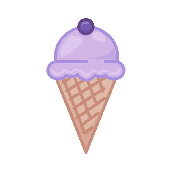 Ice Cream Icon Flat Pictogram Web Line Stroke Simple Symbol — Stock Vector