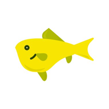 Balık yassı ikon. Ağ için piktogram. Beyaz arkaplanda izole edilmiş basit bir sembol. Vektör Eps10