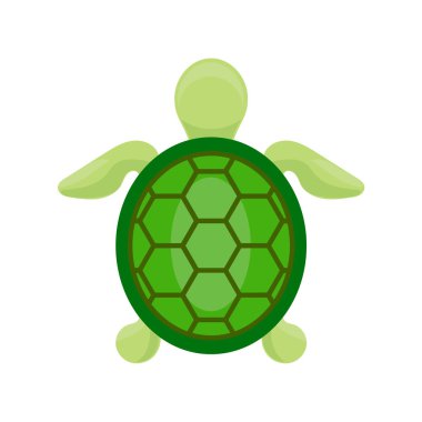 Yeşil kaplumbağa yassı ikonu. Ağ için piktogram. Beyaz arkaplanda izole edilmiş basit bir sembol. Vektör Eps10
