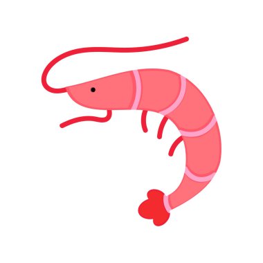 Karides yassı simgesi. Ağ için piktogram. Beyaz arkaplanda izole edilmiş basit bir sembol. Vektör Eps10