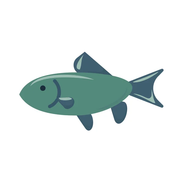 Icono Plano Pescado Pictograma Para Web Símbolo Simple Aislado Sobre — Vector de stock