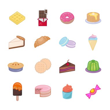 Dondurma ikonu seti. Ağ için piktogram. Çizgi vuruş. Beyaz arka planda izole edilmiş. Vektör Eps10