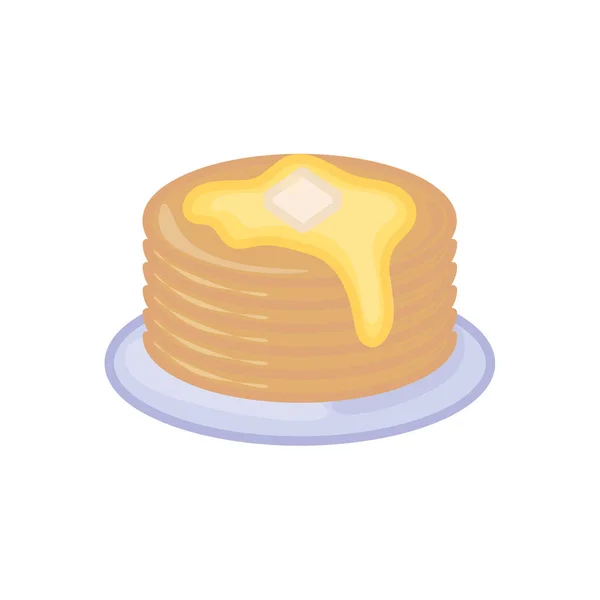 Pfannkuchen Gefärbt Flache Symbol Piktogramm Für Web Linienschlag Dessert Kuchen — Stockvektor