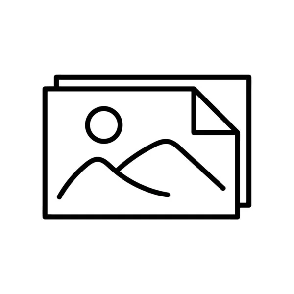 絵のアイコン ウェブ用のフラットピクトグラム ラインストローク 白い背景に隔離されたシンプルな写真シンボル 概要ベクトルEps10 — ストックベクタ