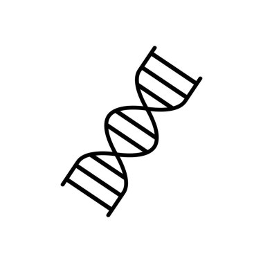 DNA düzlüğü simgesi. Ağ için piktogram. Çizgi vuruş. Beyaz arka planda izole edilmiş. Vektör Eps10