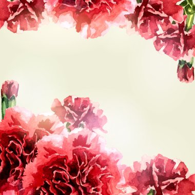 Suluboya karanfil çerçeve: davetiyeli