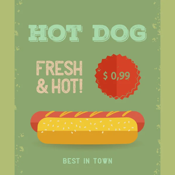 Hot Dog menu, vintage juliste — kuvapankkivalokuva