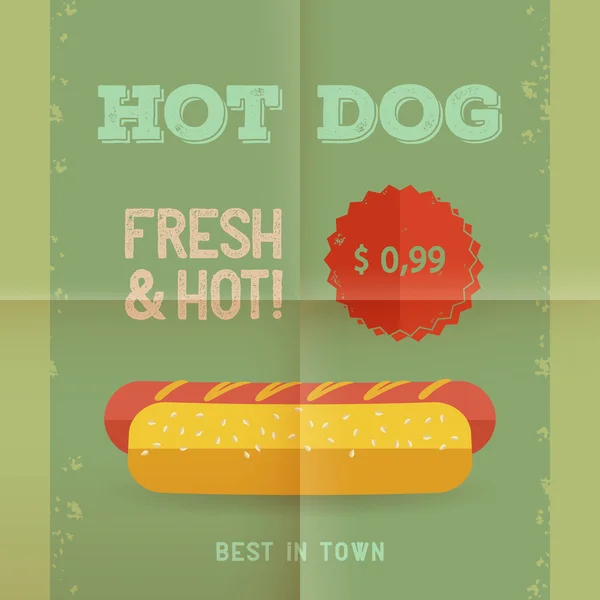 Menu Hot Dog, vintage poster — Zdjęcie stockowe