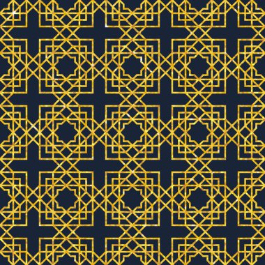 Altın doku üzerinde Arapça dikişsiz desen