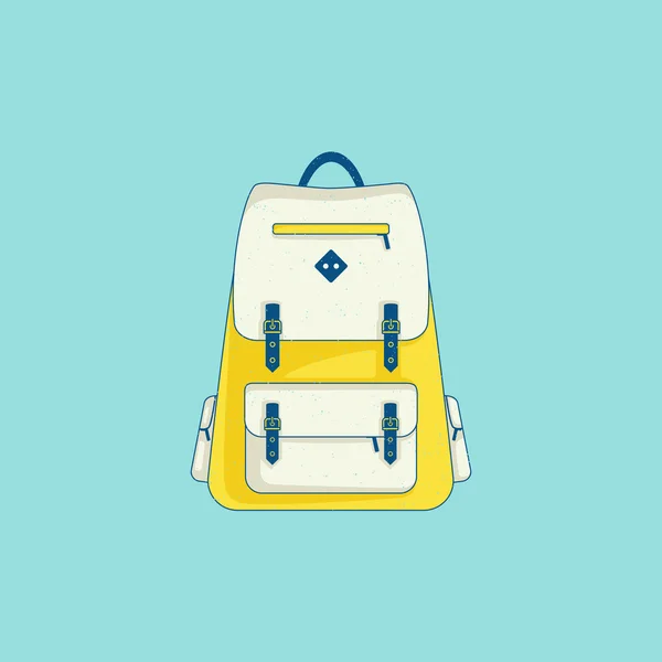 Icono de la mochila en línea estilo plano — Vector de stock