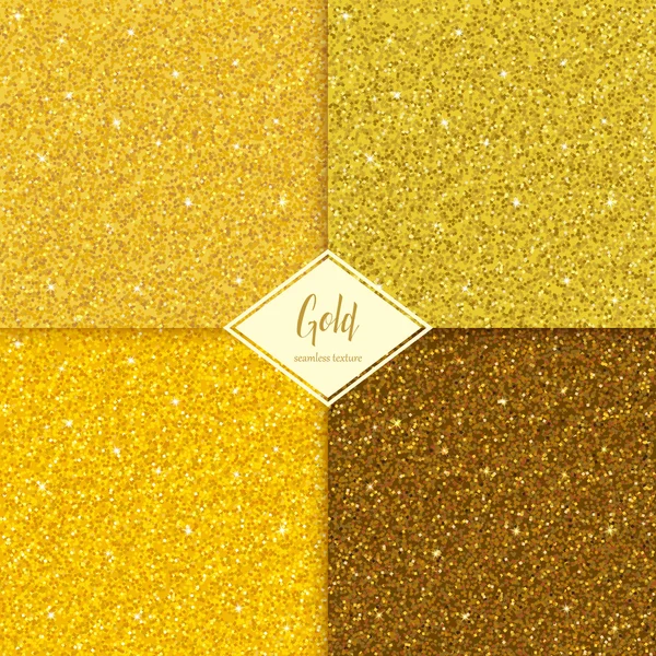 Set aus glitzerndem Gold Textur — Stockvektor