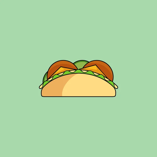 Tacos και burrito γραμμή εικονίδιο — Διανυσματικό Αρχείο