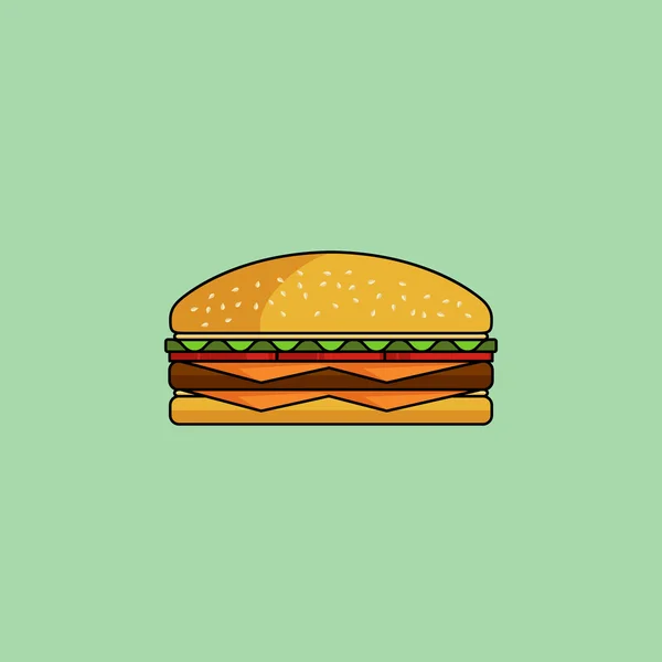 Schattige icoon cheeseburger — Stockvector