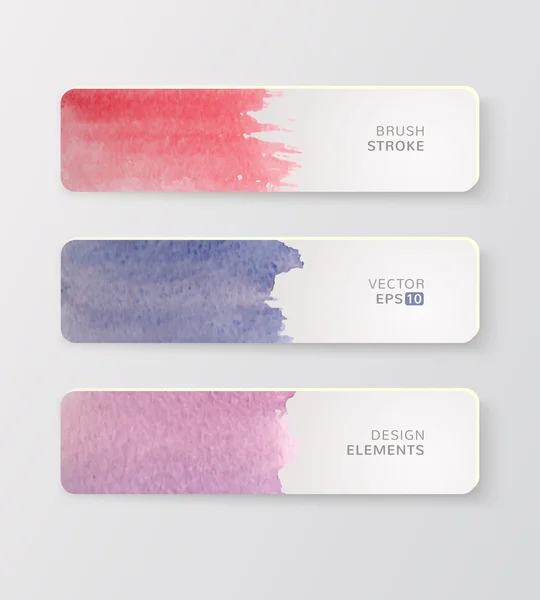 Suluboya arka plan ile modern vektör afiş kümesi.