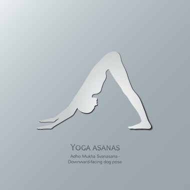 Yoga asanas. Adho Mukha Svanasana.Downward bakan köpek poz.