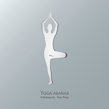 Yoga asanas. Vriksasana. Ağaç poz.