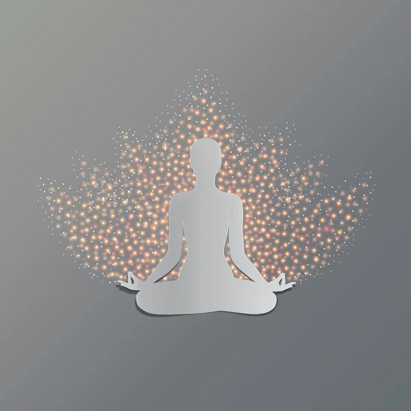 Ioga asana lotus — Vetor de Stock