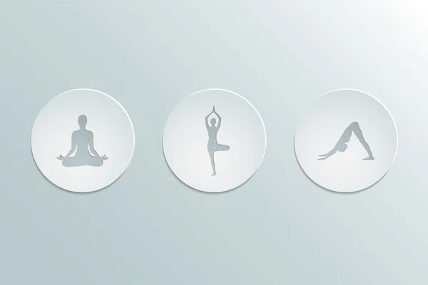 Iconos yoga asanas — Vector de stock