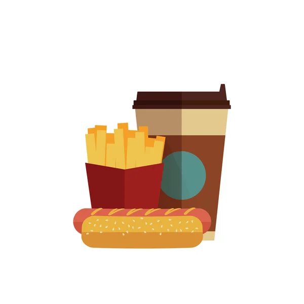 Fast-food lunch — Stockvector