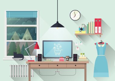 Blogger yaratıcı office çalışma alanı