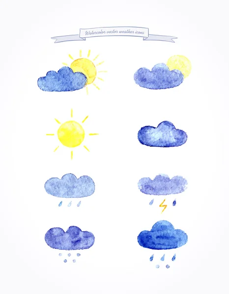 Set of weather icons. — Stock Vector