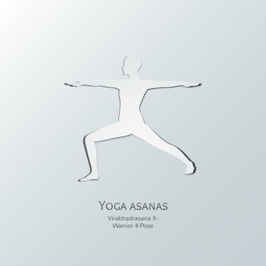 Yoga asanas. . Virabhadrasana iki.