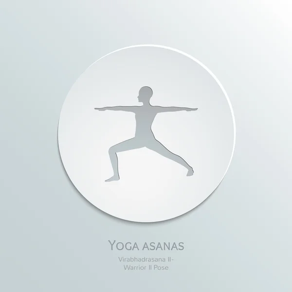 Icono Virabhadrasana dos — Vector de stock