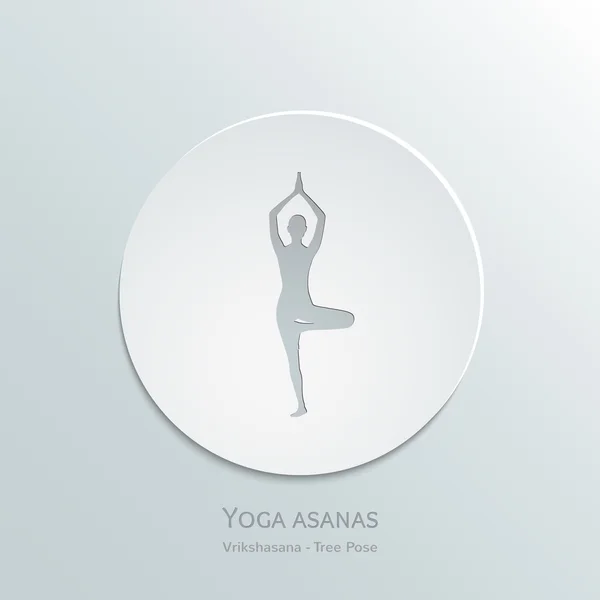 Icono asanas de yoga — Vector de stock