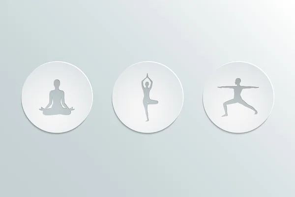 Conjunto de iconos de yoga asanas . — Vector de stock