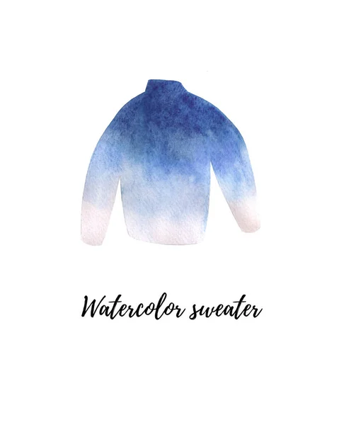 Image Hand Drawn Watercolor Sweater Isolated White Background — Stock Photo, Image