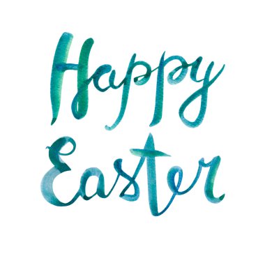 Elle çizilmiş suluboya harfler Mutlu Paskalyalar