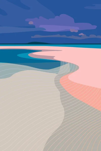 Gráficos Vuktorny Paisaje Marino Playa Arena — Vector de stock