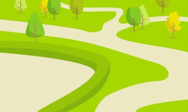 Güneşli bir günde parkın vektör görüntüsü