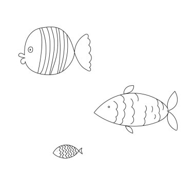 Doğrusal çizilmiş balığın vektör görüntüsü