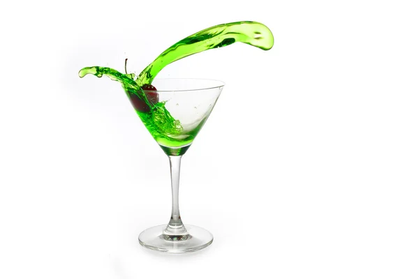 Cereja e salpicos Green Drink — Fotografia de Stock