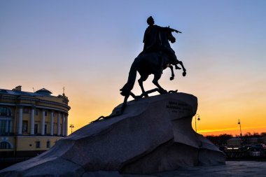 Peter 1 büyük bronz Süvari