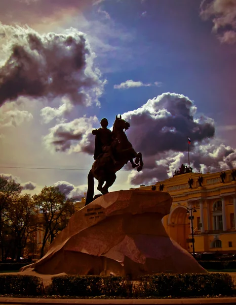 Бронзові вершник 1 Петра Великого — стокове фото