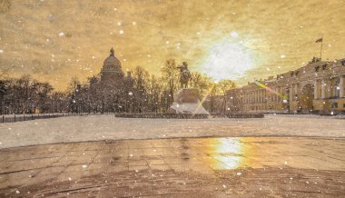 Зима и лёд в Санкт-Петербурге