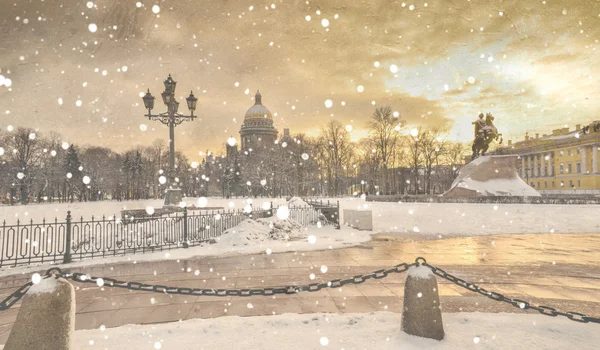 Hiver dans la neige Saint Petersburgh — Photo