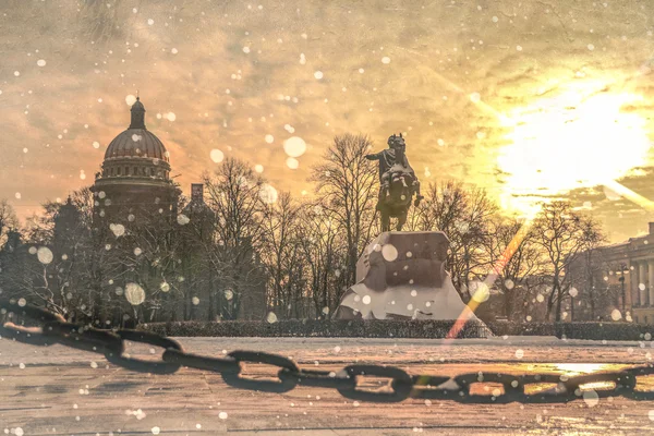 Зимовий час у snowy Санкт-Петербурзький — стокове фото