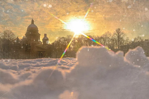 雪の聖ピーターバラの冬時間 — ストック写真