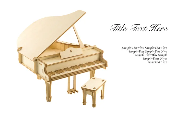 Model Kayu Grand Piano Terisolasi pada latar belakang putih Stok Gambar