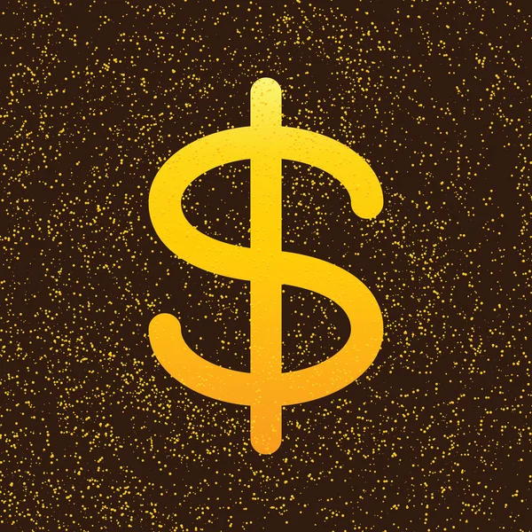 Dólar dourado sinal — Vetor de Stock