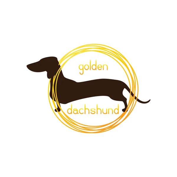 Modelo de logotipo dachshund — Vetor de Stock