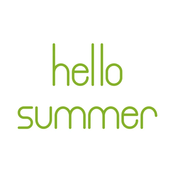 Zelený nápis Ahoj léto — Stockový vektor